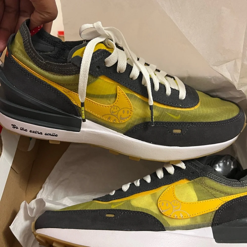 Nike Yellow and Dark Gray Low-Top Sneakers